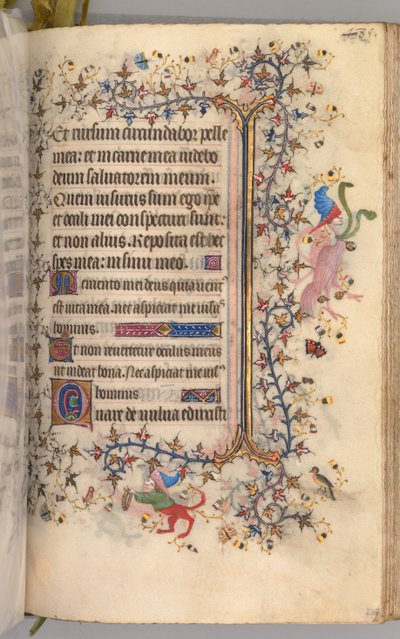 Ore di Carlo il Nobile, Re di Navarra 1361-1425: fol. 237r, Testo, c. 1405 da Master of the Brussels Initials and Associates