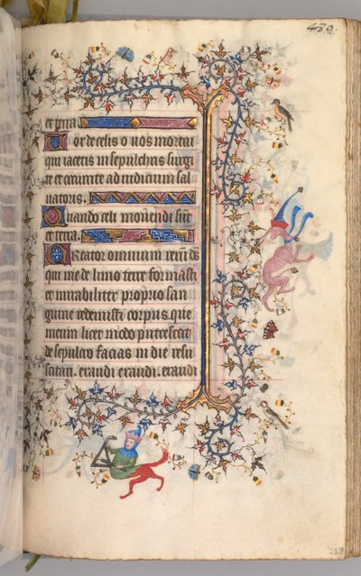 Ore di Carlo il Nobile, Re di Navarra 1361-1425: fol. 239r, Testo da Master of the Brussels Initials and Associates