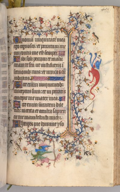 Ore di Carlo il Nobile, Re di Navarra 1361-1425: fol. 240r, Testo, c. 1405 da Master of the Brussels Initials and Associates