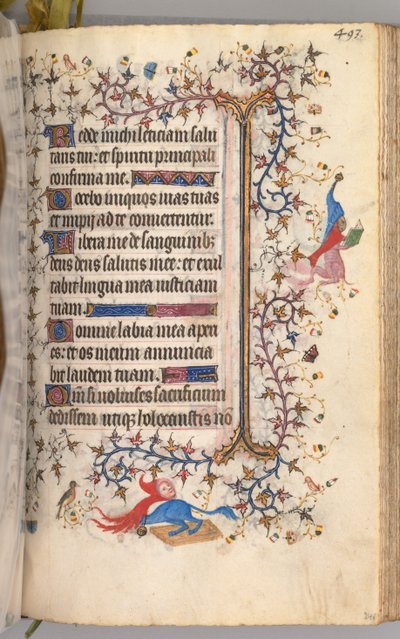 Ore di Carlo il Nobile, re di Navarra 1361-1425: fol. 241r, Testo, c. 1405 da Master of the Brussels Initials and Associates