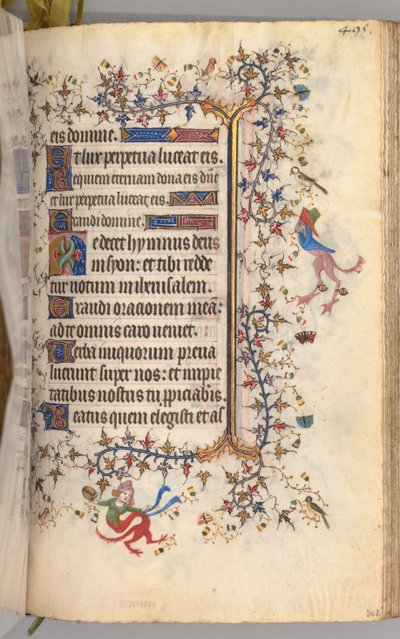 Ore di Carlo il Nobile, Re di Navarra 1361-1425: fol. 242r, Testo, c. 1405 da Master of the Brussels Initials and Associates