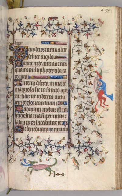 Ore di Carlo il Nobile, Re di Navarra 1361-1425: fol. 244r, Testo, c. 1405 da Master of the Brussels Initials and Associates