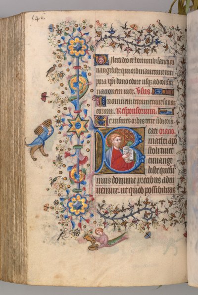 Ore di Carlo il Nobile, Re di Navarra 1361-1425: fol. 267v, Testo, c. 1405 da Master of the Brussels Initials and Associates