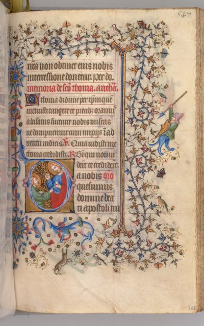 Ore di Carlo il Nobile, Re di Navarra 1361-1425, fol. 268r, San Tommaso, c. 1405 da Master of the Brussels Initials and Associates