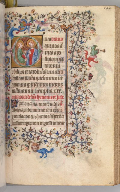 Ore di Carlo il Nobile, Re di Navarra, SS. Filippo e Giacomo da Master of the Brussels Initials and Associates
