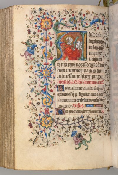 Ore di Carlo il Nobile, Re di Navarra 1361-1425, fol. 275v, San Vincenzo, c. 1405 da Master of the Brussels Initials and Associates