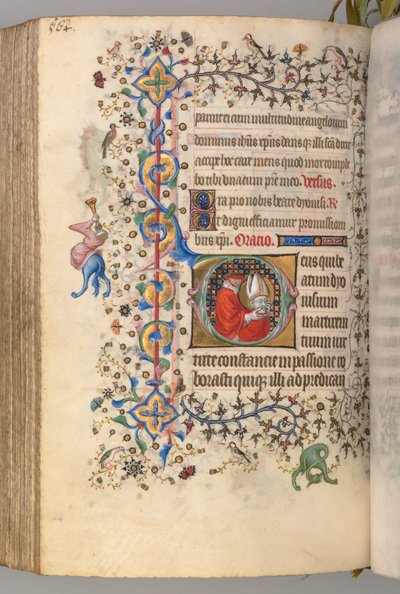 Ore di Carlo il Nobile, Re di Navarra 1361-1425, fol. 276v, San Dionigi da Master of the Brussels Initials and Associates