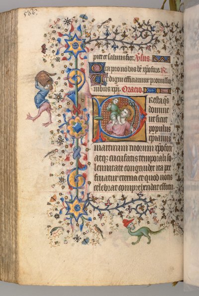 Ore di Carlo il Nobile, Re di Navarra 1361-1425, fol. 277v, San Cristoforo, c. 1405 da Master of the Brussels Initials and Associates