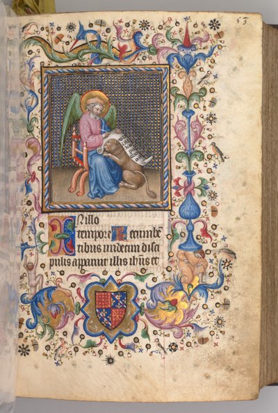 Ore di Carlo il Nobile, re di Navarra: fol. 27r, San Marco da Master of the Brussels Initials and Associates