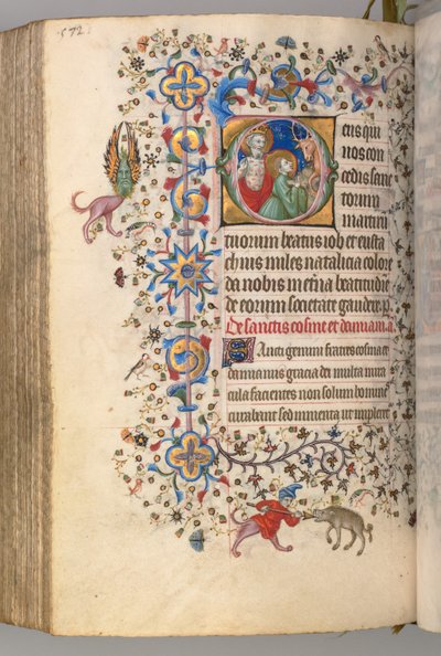 Ore di Carlo il Nobile, Re di Navarra 1361-1425, fol. 280v, SS. Giobbe e Eustachio, c. 1405 da Master of the Brussels Initials and Associates