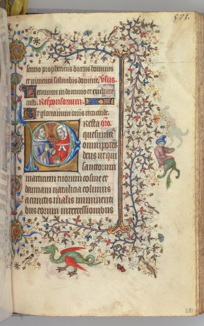 Ore di Carlo il Nobile, Re di Navarra 1361-1425, fol. 281r, SS. Cosma e Damiano, c. 1405 da Master of the Brussels Initials and Associates