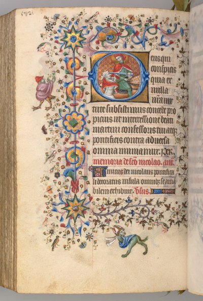 Ore di Carlo il Nobile, Re di Navarra 1361-1425, fol. 285v, San Martino, c. 1405 da Master of the Brussels Initials and Associates