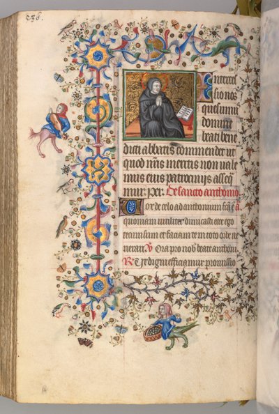 Ore di Carlo il Nobile, Re di Navarra 1361-1425, fol. 287vr, San Benedetto da Master of the Brussels Initials and Associates