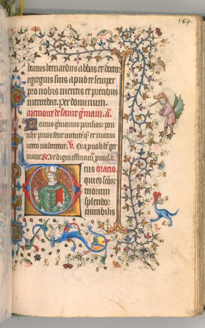 Ore di Carlo il Nobile, Re di Navarra 1361-1425, fol. 289r, St. Germain, c. 1405 da Master of the Brussels Initials and Associates