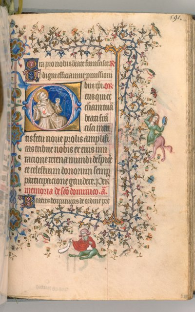 Ore di Carlo il Nobile, Re di Navarra 1361-1425, fol. 290r, San Francesco da Master of the Brussels Initials and Associates