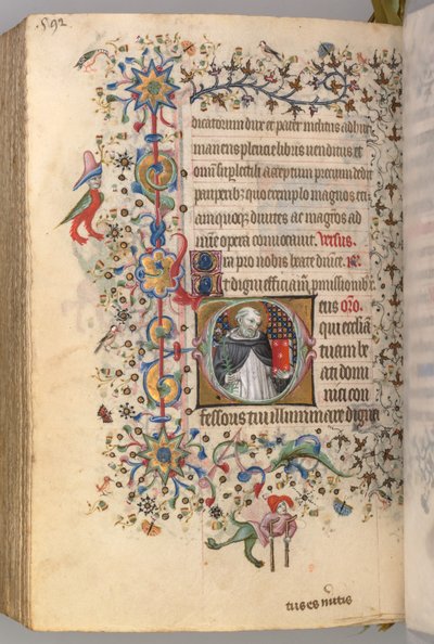 Ore di Carlo il Nobile, Re di Navarra 1361-1425, fol. 290v, San Domenico, c. 1405 da Master of the Brussels Initials and Associates