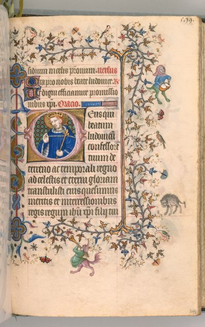 Ore di Carlo il Nobile, Re di Navarra 1361-1425, fol. 291v, San Luigi, c. 1405 da Master of the Brussels Initials and Associates