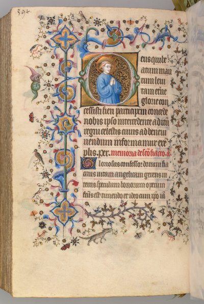 Ore di Carlo il Nobile, Re di Navarra 1361-1425, fol. 291v, Testo, c. 1405 da Master of the Brussels Initials and Associates