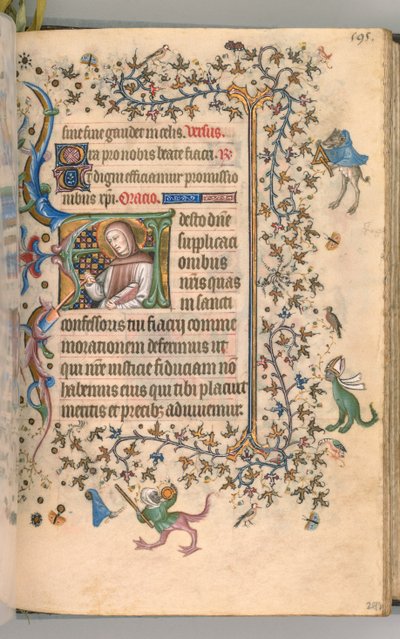 Ore di Carlo il Nobile, Re di Navarra 1361-1425, fol. 292r, San Fiacre, c. 1405 da Master of the Brussels Initials and Associates
