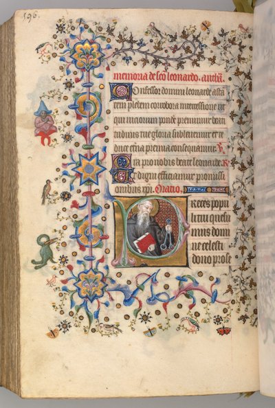 Ore di Carlo il Nobile, Re di Navarra 1361-1425, fol. 292v, San Leonardo, c. 1405 da Master of the Brussels Initials and Associates