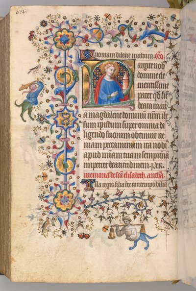 Ore di Carlo il Nobile, Re di Navarra 1361-1425, fol. 296v, Santa Maria Maddalena, c. 1405 da Master of the Brussels Initials and Associates