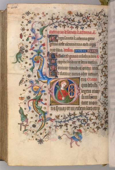 Ore di Carlo il Nobile, Re di Navarra 1361-1425, fol. 297v, Santa Caterina, c. 1405 da Master of the Brussels Initials and Associates