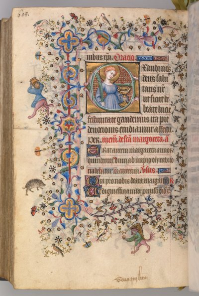 Ore di Carlo il Nobile, Re di Navarra 1361-1425, fol. 298v, Santa Lucia, c. 1405 da Master of the Brussels Initials and Associates