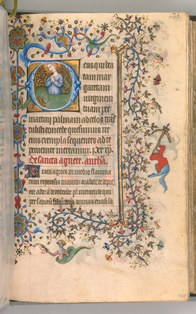 Ore di Carlo il Nobile, Re di Navarra 1361-1425, fol. 299a, Santa Margherita, c. 1405 da Master of the Brussels Initials and Associates