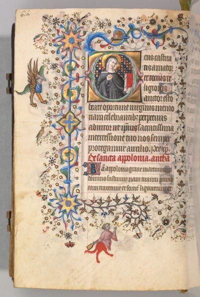 Ore di Carlo il Nobile, Re di Navarra 1361-1425, fol. 302v, Santa Opportuna, c. 1405 da Master of the Brussels Initials and Associates