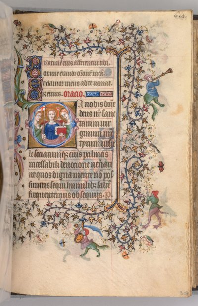 Ore di Carlo il Nobile, Re di Navarra 1361-1425, fol. 303r, Le Vergini Martiri, c. 1405 da Master of the Brussels Initials and Associates