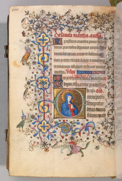 Ore di Carlo il Nobile, Re di Navarra 1361-1425, fol. 304v, Santa Marta, c. 1405 da Master of the Brussels Initials and Associates