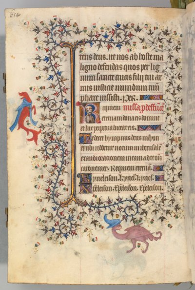Ore di Carlo il Nobile, Re di Navarra 1361-1425, fol. 321v, Busto della Morte, c. 1405 da Master of the Brussels Initials and Associates