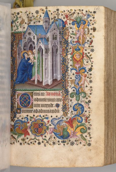 Ore di Carlo il Nobile, Re di Navarra 1361-1425: fol. 82vr, Presentazione..., c. 1405 da Master of the Brussels Initials and Associates