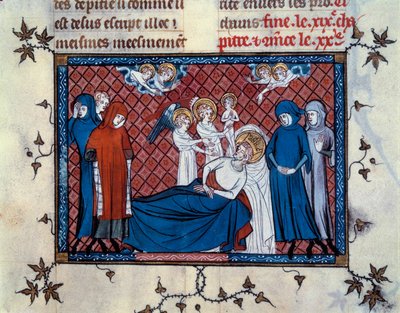 Morte di San Luigi a Tunisi il 25 agosto 1270 da Master of the Cambrai Missal Mahiet