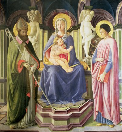 La Madonna col Bambino con i Santi Clemente e Giustino da Master of the Castello Nativity
