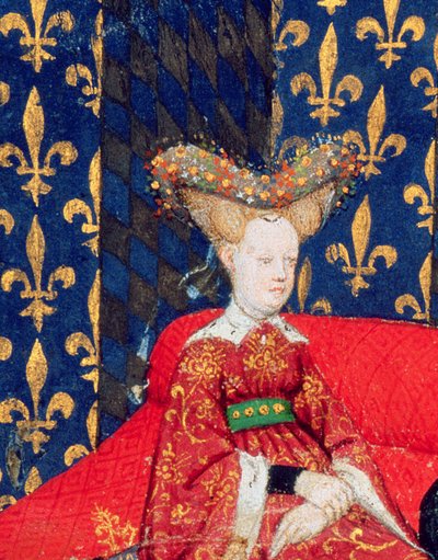 Isabeau di Baviera, Regina di Francia (1371-1435), dai poemi di Christine de Pisan, c.1410-15 (dettaglio) da Master of the Cité des Dames