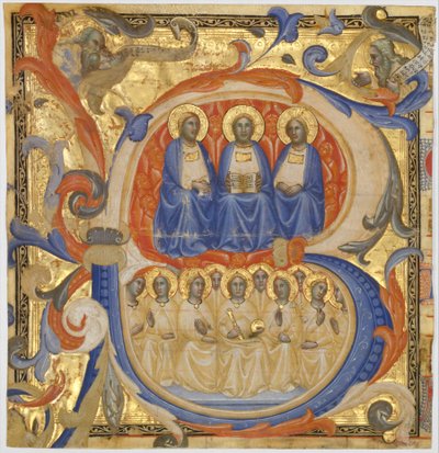 La Trinità in una lettera iniziale B da Master of the Codex Rossiano