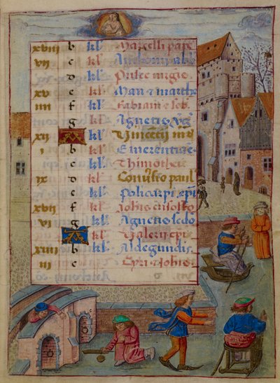 Pagina del calendario per gennaio, illustrazione da 