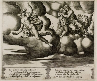 Cupido implora Giove per la misericordia per Psiche da Master of the Die