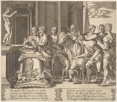 Tavola 4: Il padre di Psiche consulta l