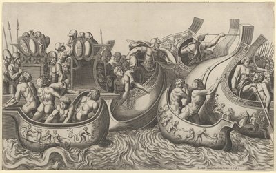 Speculum Romanae Magnificentiae: Battaglia navale, 16° secolo da Master of the Die