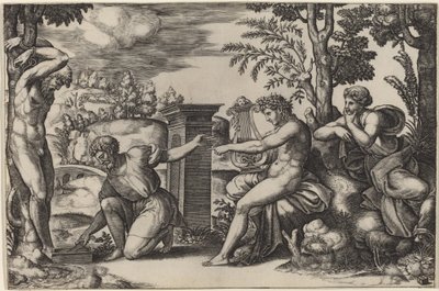 Apollo e Marsia da Master of the Die after Raphael