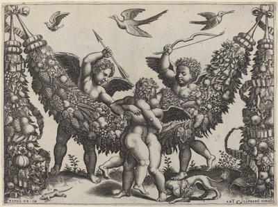 Due Putti...Colpendo un Altro che Sta Stringendo un Bambino da Master of the Die after Raphael