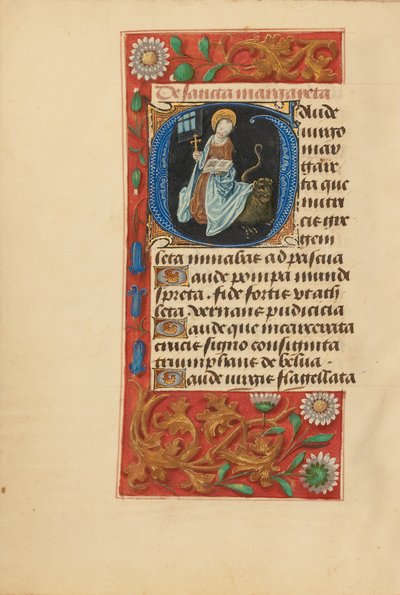 Iniziale G: Santa Margherita da Master of the Dresden Prayer Book