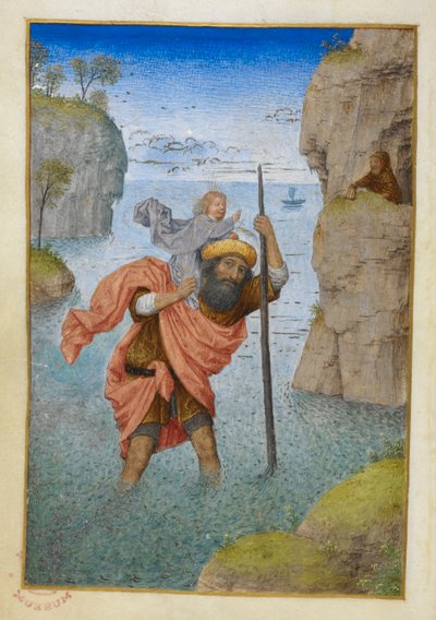 San Cristoforo che porta il Bambino Gesù da Master of the Dresden Prayer Books