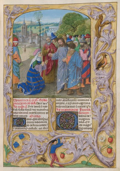 Temporale; Quaresima II. La donna di Canaan supplica Cristo di scacciare il diavolo da sua figlia. Testo con iniziali decorate 