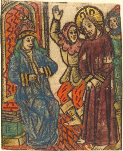 Cristo davanti a Caifa da Master of the Dutuit Mount of Olives after Master of St. Erasmus