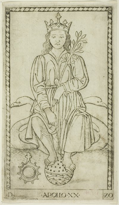 Apollo, tavola 20 da Apollo e le Muse da Master of the E Series Tarocchi