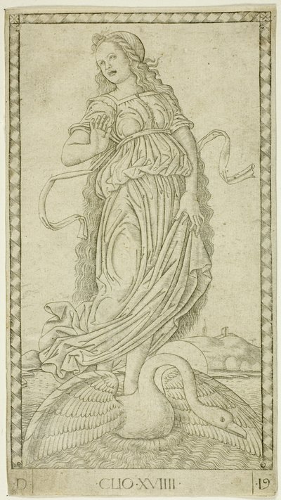 Clio, tavola diciannove da Apollo e le Muse da Master of the E Series Tarocchi