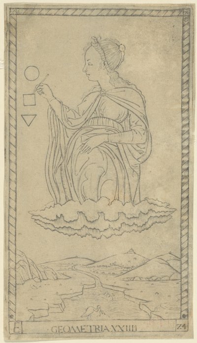 Geometria, tavola 24 da Arti e Scienze da Master of the E Series Tarocchi